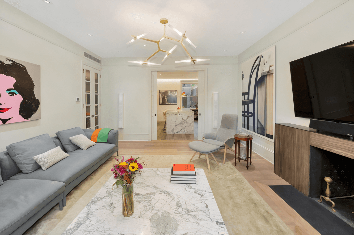 Stunning high first floor home with direct park views under 4M.