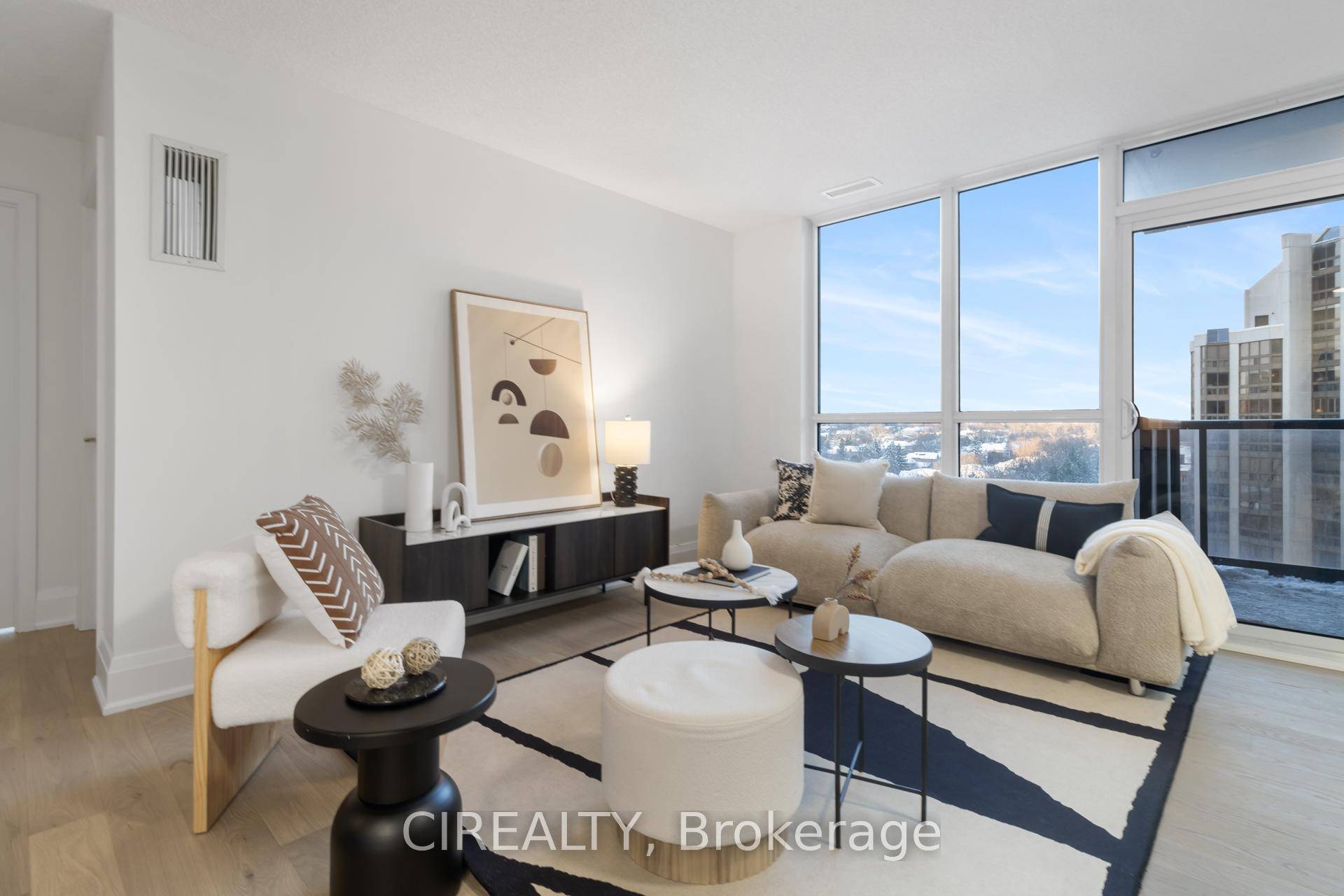 Experience luxury living at 88 Sheppard Ave E, Unit 810, a beautifully upgraded 2 bedroom, 2 bathroom, 834 square foot condo with engineered hardwood flooring, a modern open concept layout, ...