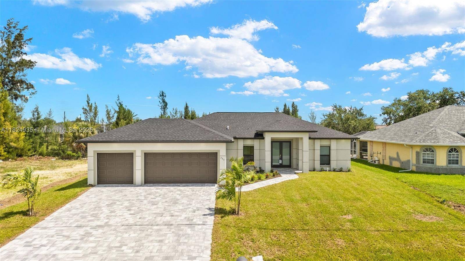 New construction home with a pool, located on 120 ft wide canal with access to lakes, amp ; city water, sewer, amp ; irrigation.