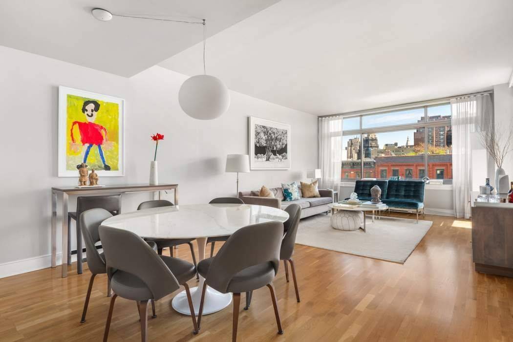 RESIDENCE Perched high above the Far West Village in 99 Jane Street, this oversized two bedroom, two bath condominium captures sweeping south and east exposures with open, cinematic views stretching ...