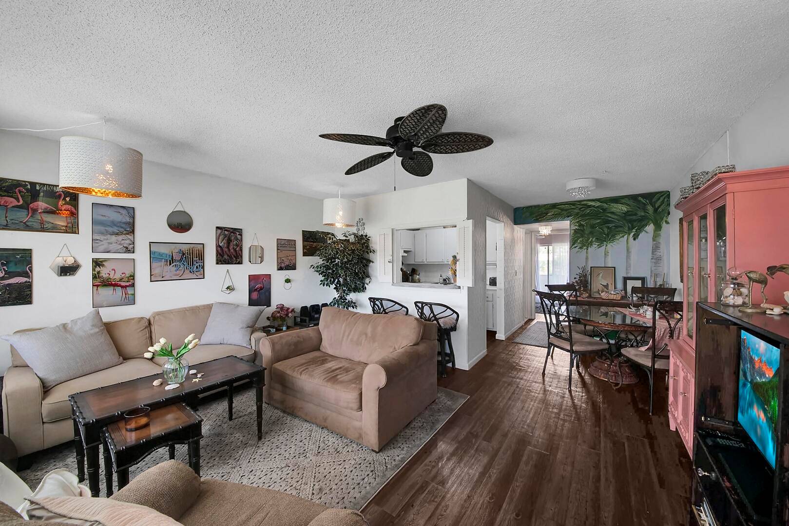 Welcome to this beautifully furnished 1 bedroom, 1 bath condo located on the 2nd floor in the desirable 55 community of Century Village.
