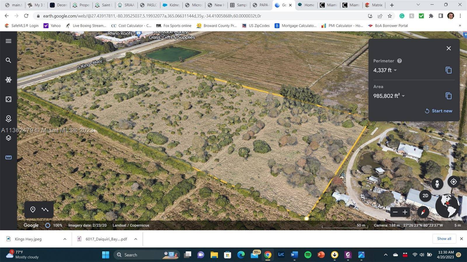 Great parcel of land to convert to commercial in an area of booming development.