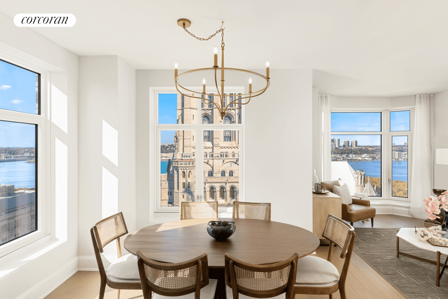 IMMEDIATE OCCUPANCYOccupying Claremont Hall's coveted southwest corner, this beautiful 1, 261 square foot two bedroom, two bathroom home showcases unmatched views of the iconic spire of Riverside Church, the Hudson ...