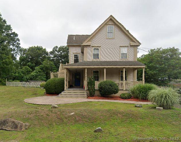 4 bedroom, 1. 5 bath home with a wraparound deck, large driveway and outdoor shed for extra storage.