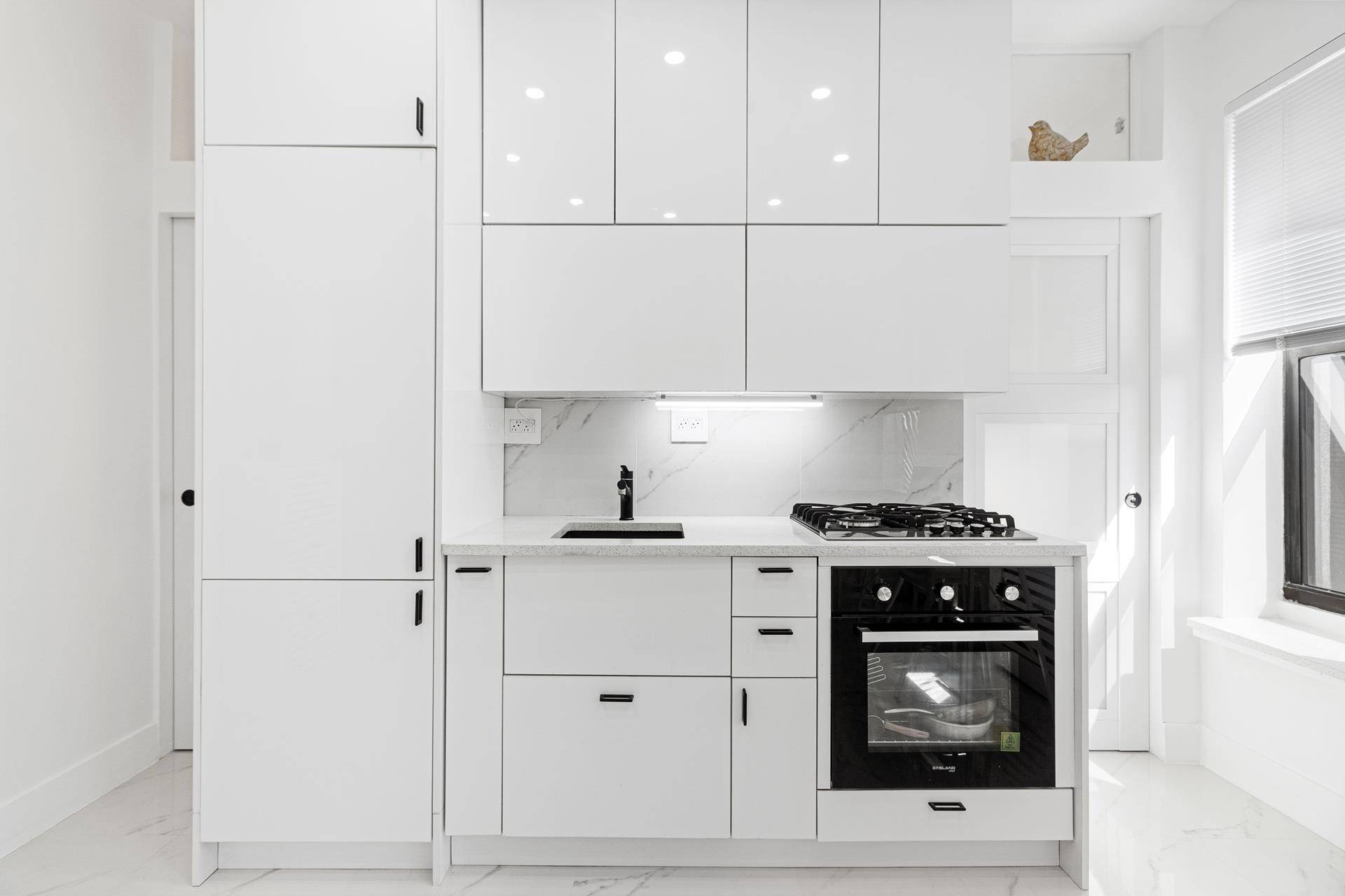 This lovely and ultra stylish studio was masterfully converted seamlessly integrating the perfect sleeping area or flexible room with two windows, a large windowed bathroom with storage area, and an ...