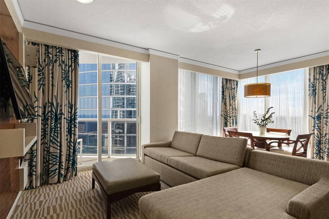 Rare opportunity to acquire two side by side high floor residences at the oceanfront Trump Int'l Beach Resort Units 2614 amp ; 2615 creating a 2 bdrm 2 full bath ...