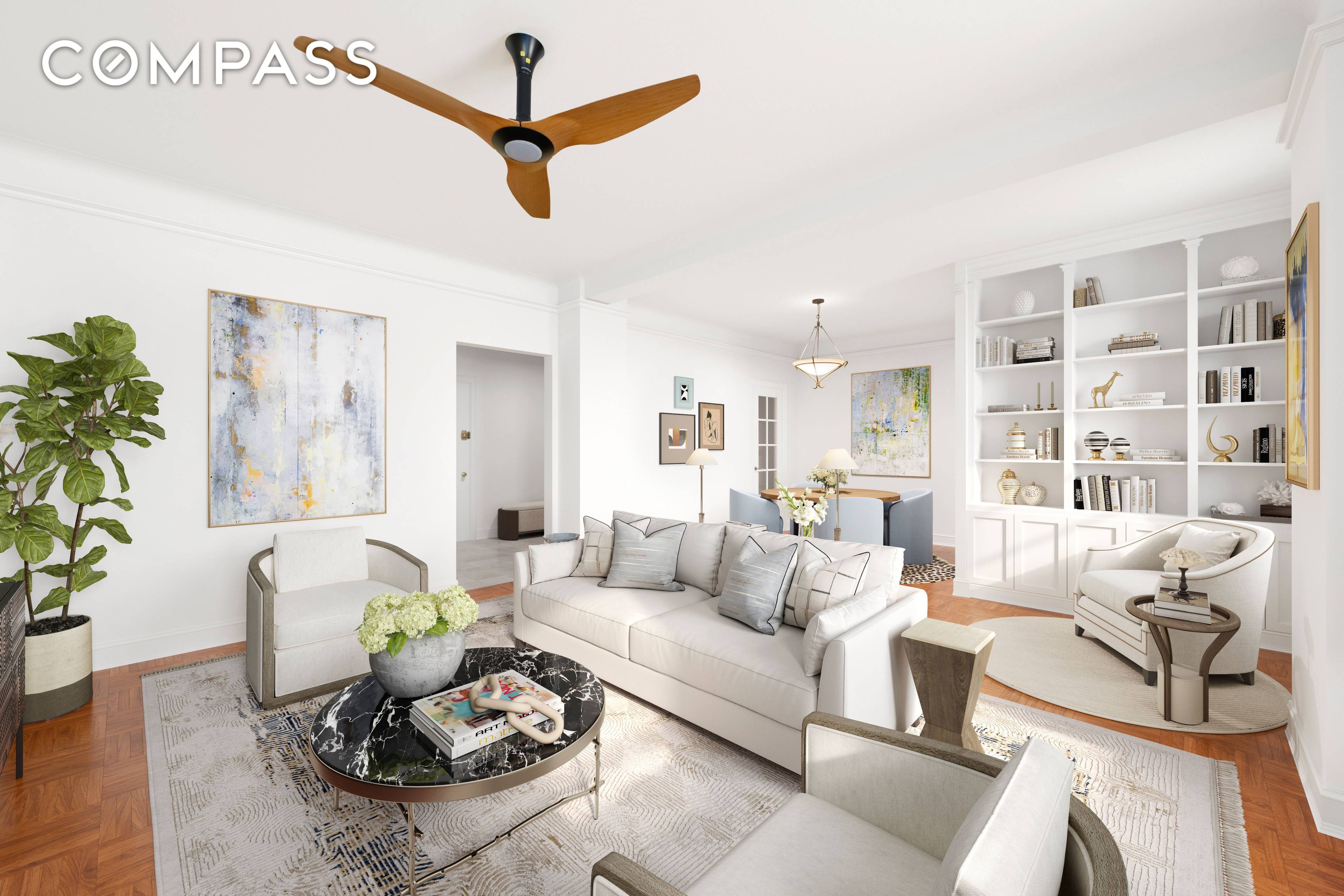 Classic Six grandeur and charming updates await in this beautiful three bedroom, two and a half bathroom residence, featuring an elegant layout, generous closet space and treetop views in a ...