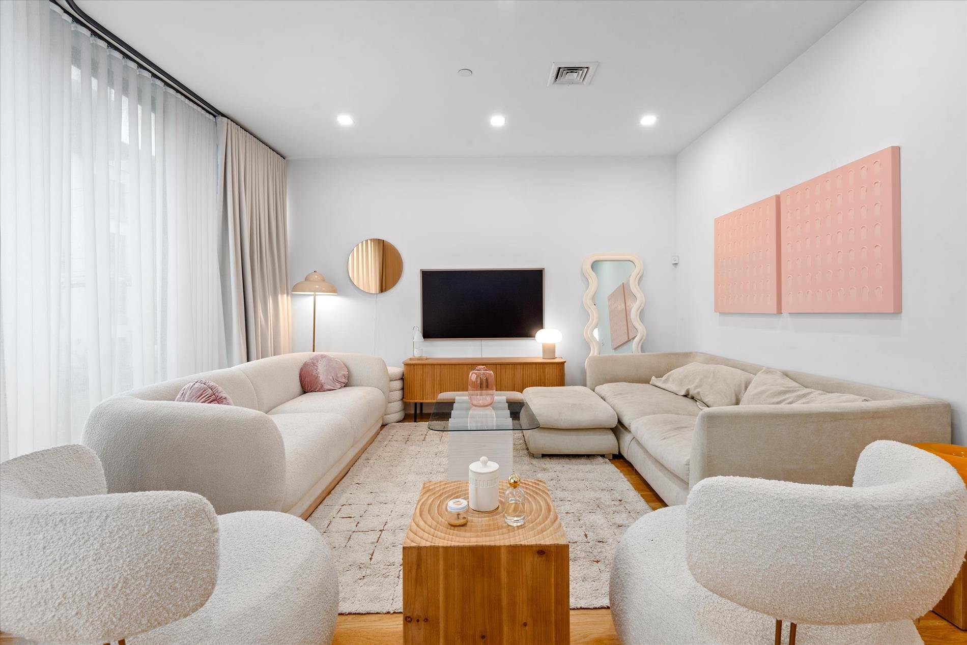 Residence 2 offers a generous 1159 SF of open plan living space with 2 beds, 2 baths, and two balconies.