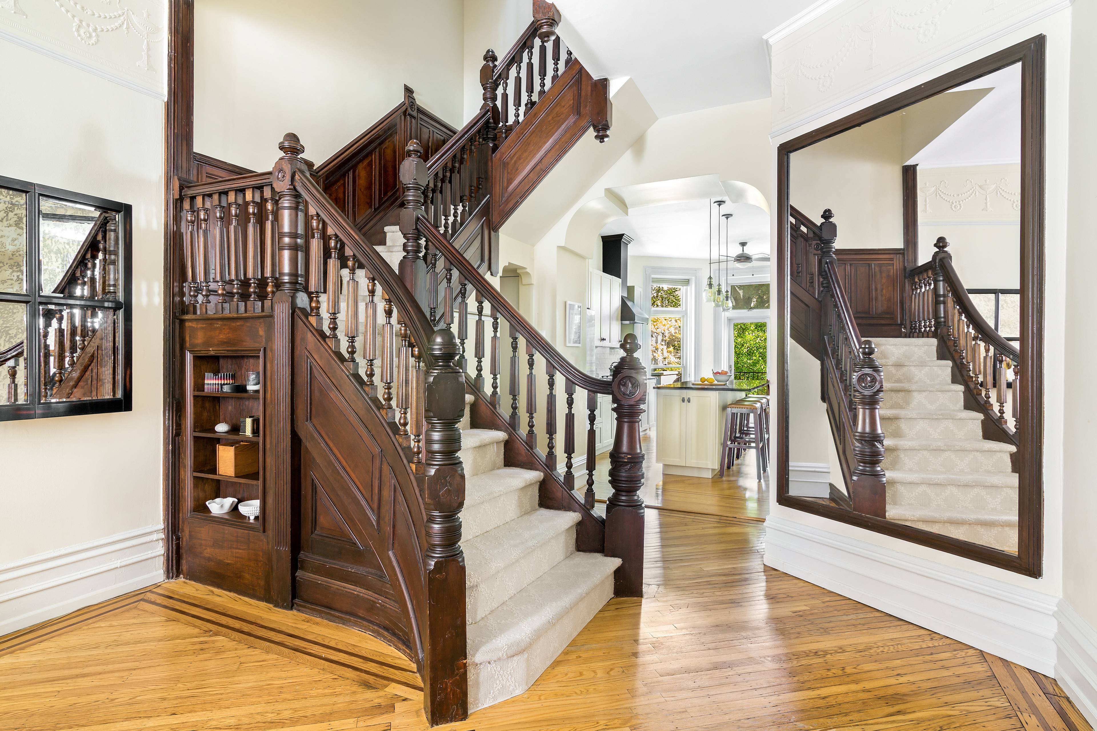 This lovingly restored 5 story, 2 family 1880s townhouse in a perfect Fort Greene location has recently been remodeled with careful attention to detail and thoughtful upgrades throughout.