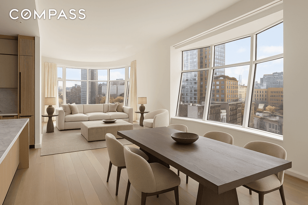 Residence 816 is a grand two bedroom, two and a half bath home with sweeping south and east exposures overlooking a newly planted blockfront park along the High Line.