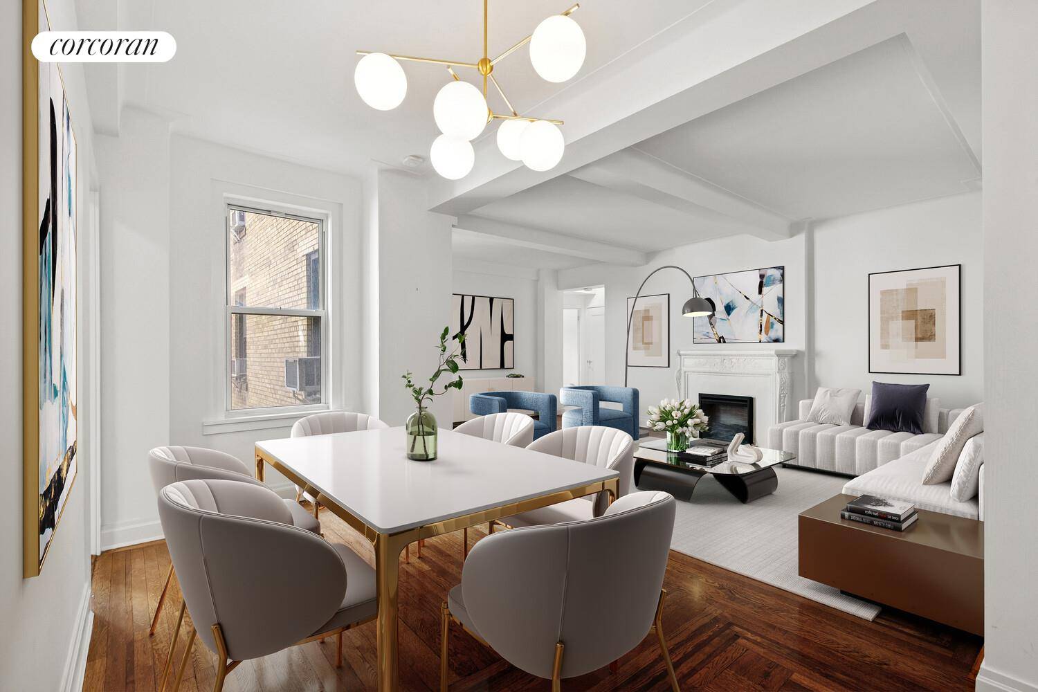 This mint condition, pre war condominium at 1235 Park Avenue combines timeless elegance with modern luxury.