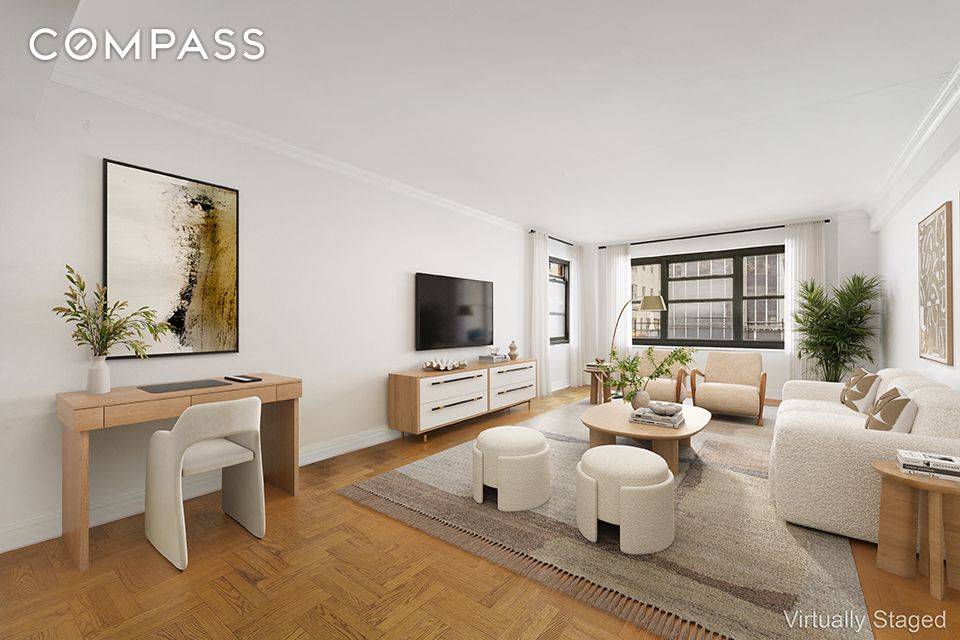 Exceptional Midtown Condo with Iconic Views, Triple Exposures, and Approved 3 Bedroom Conversion Plans.
