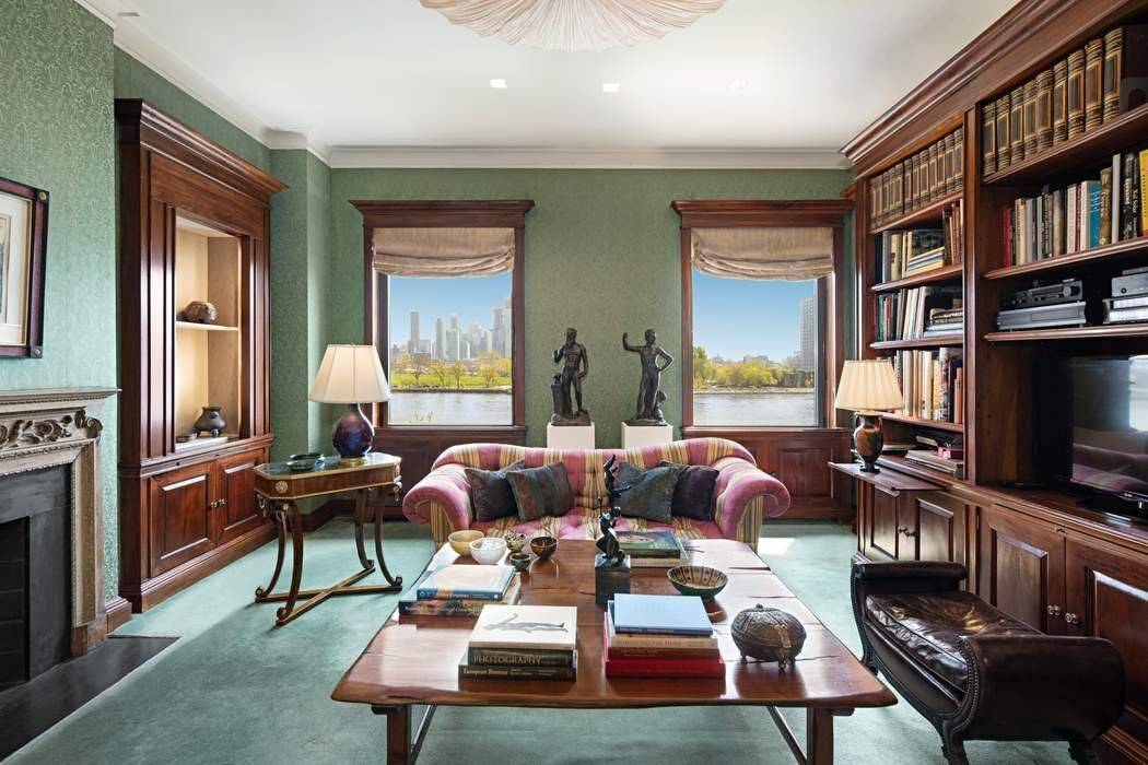 Located in the prestigious and picturesque River House, this magnificent twelve room duplex boasts shimmering East River views, remarkable scale, and pleasingly elegant proportions.