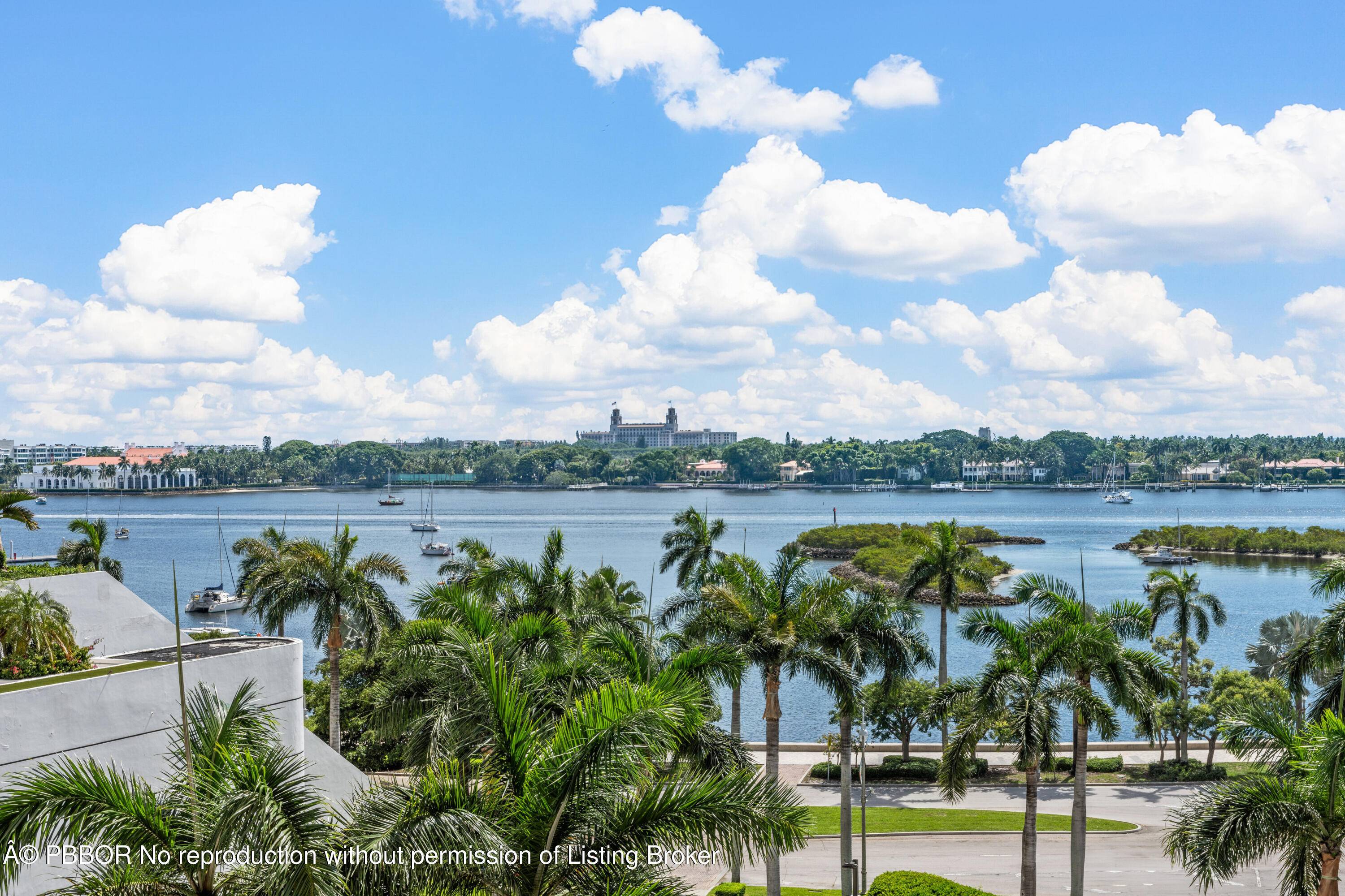 Exceptional 2 bedroom, 2 bath residence at The Plaza with breathtaking direct views of Palm Beach, The Breakers, the Flagler Museum, and the Intracoastal Waterway from the 6th floor.
