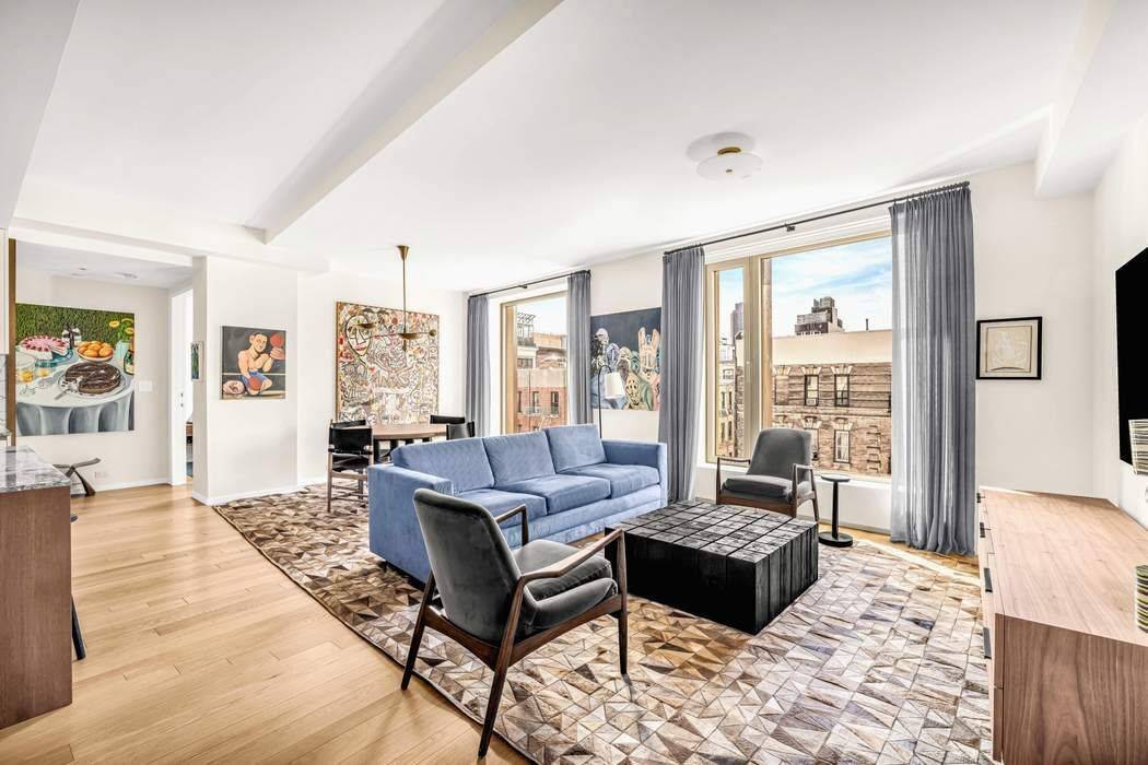 This rarely available, south facing one bedroom, one bath residence features a smartly crafted open living plan with white oak floors throughout.