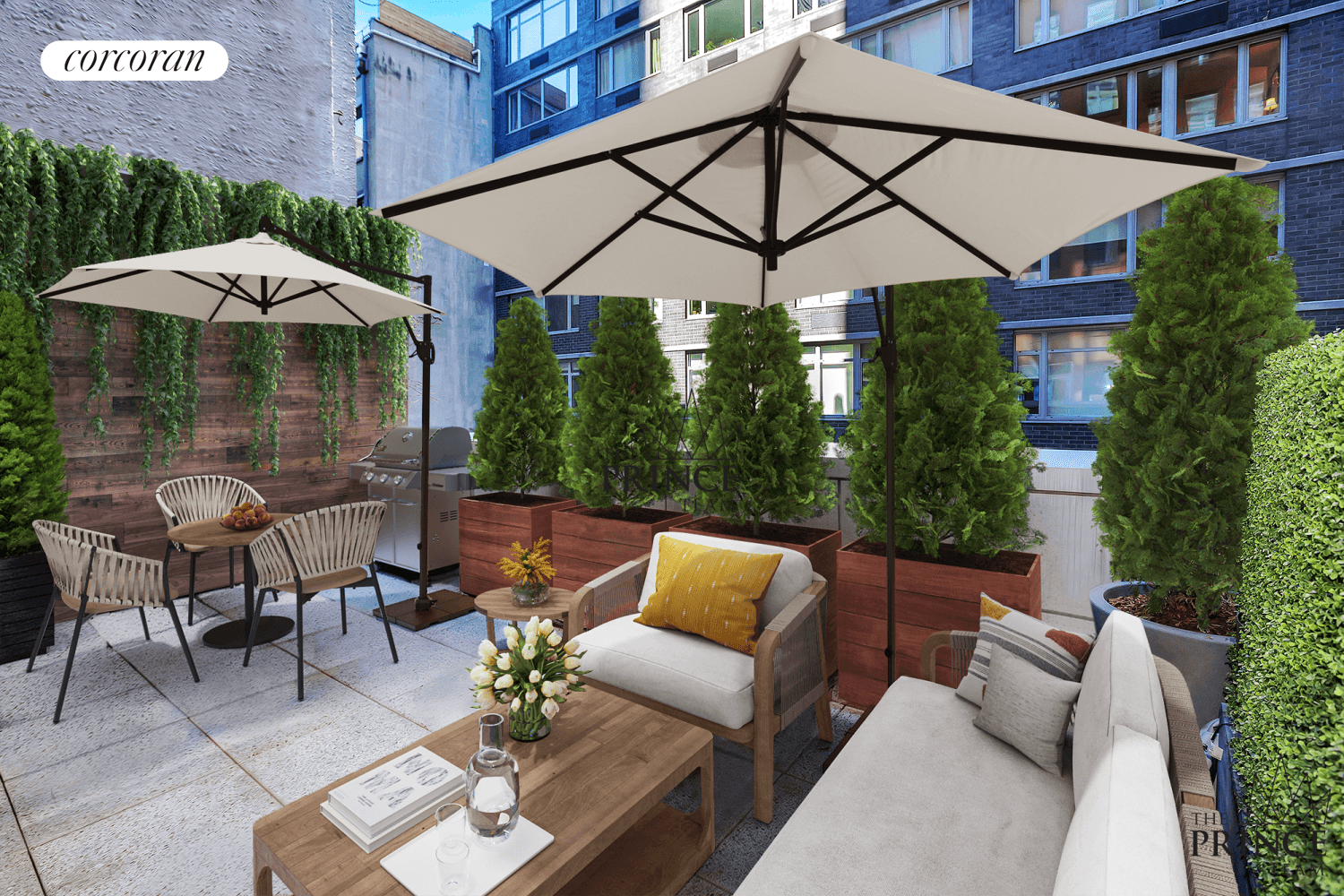 Filled with spectacular finishes and stunning views, this two bedroom, two bathroom condominium with a large private terrace is a rare find in the perfect Tribeca neighborhood.