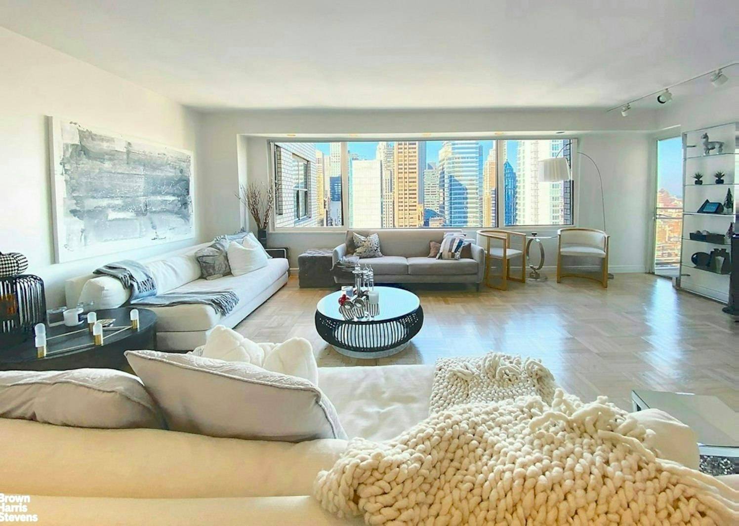 This lovely apartment presents a unique opportunity to purchase a special apartment of approximately 1100 square feet with incredible open views of New York City seen from the large soundproof ...