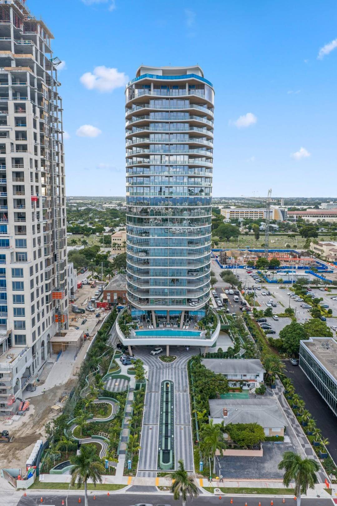 Welcome to Forte on Flager This luxury residence offers open floorplan with 180 degree views, direct water and city view, 3BR 4.