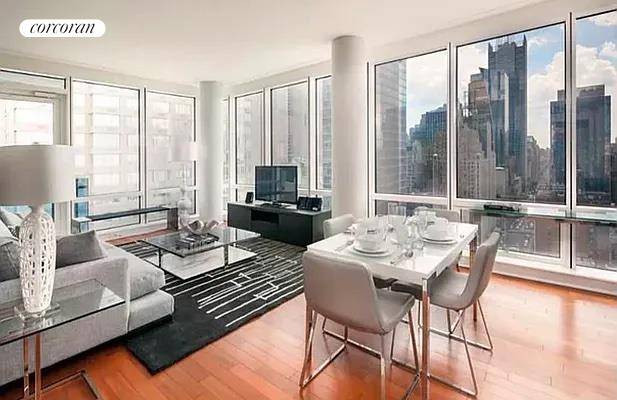 Rising 43 stories above Hells Kitchen, icon defines the skyline with its striking architecture and avant garde design.