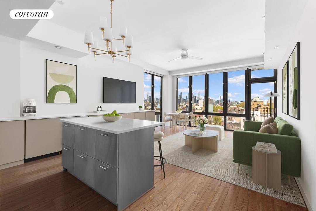 Welcome home to apartment 6 at 214 Richardson, a two bedroom, two bathroom home with two private outdoor spaces and endless views of the Manhattan amp ; Brooklyn skyline !