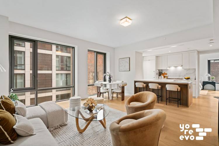 Designed by COOKFOX Architects, Residence 9B at Flatiron House is a spacious 1BR, 1.