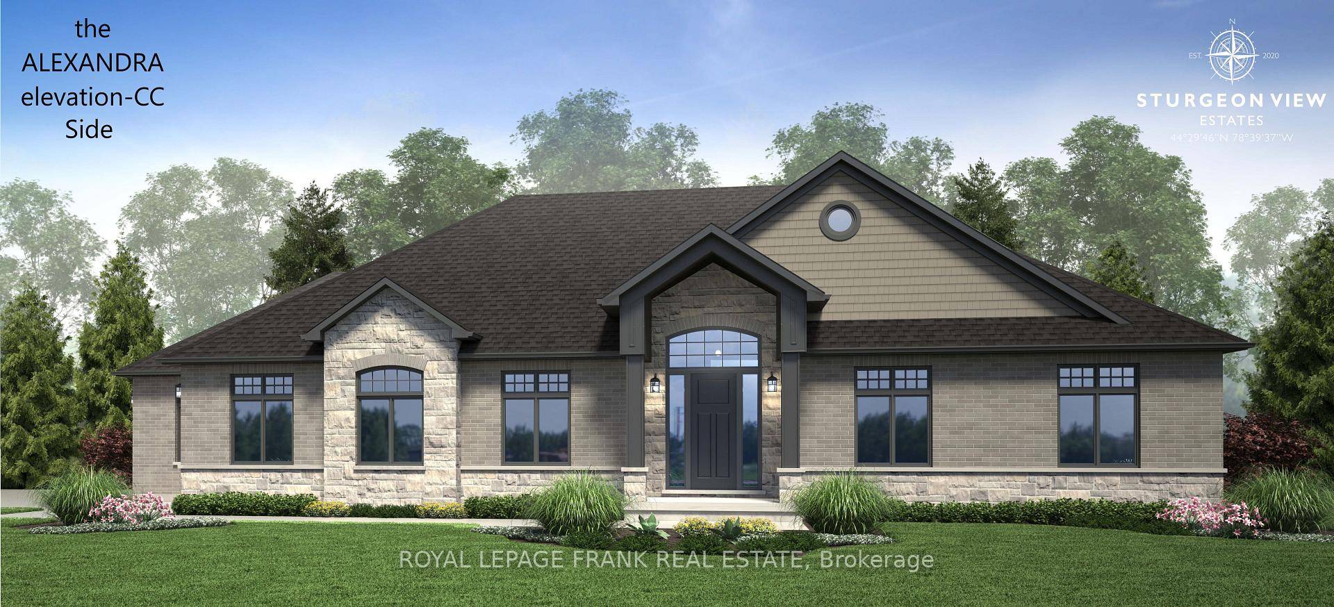 Located on a large corner lot.