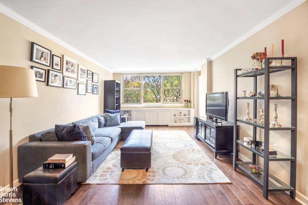 Apartment 6F is a renovated two bedroom home featuring two full bathrooms and a large balcony.