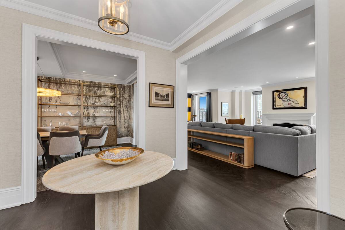 SKY HIGH SEVEN ROOM WITH SWEEPING VIEWS AND TERRACE Reimagined and fully renovated in 2025, this one of a kind high floor residence boasts exquisite custom finishes, a 28 foot ...
