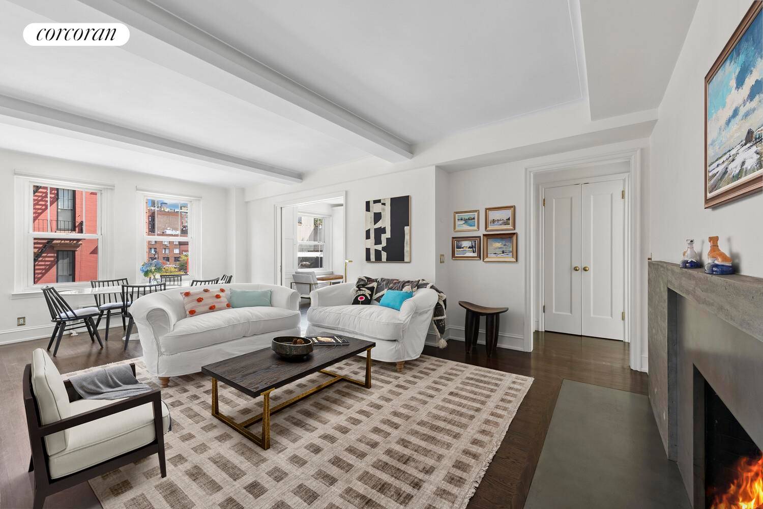 Tucked into one of the West Village's most sought after corners, this beautifully renovated prewar two bedroom, two bathroom apartment blends craftsmanship and character with pre war charm and an ...