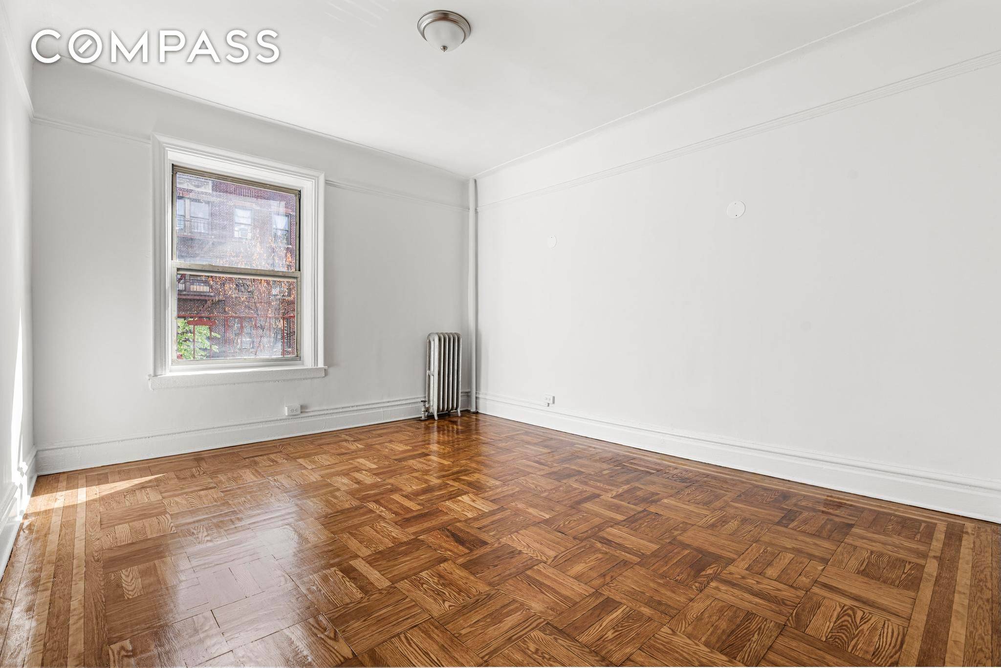Step into timeless elegance with this inviting one bedroom, one bath HDFC co op in a beautifully preserved Jazz Age pre war building in Crown Heights.