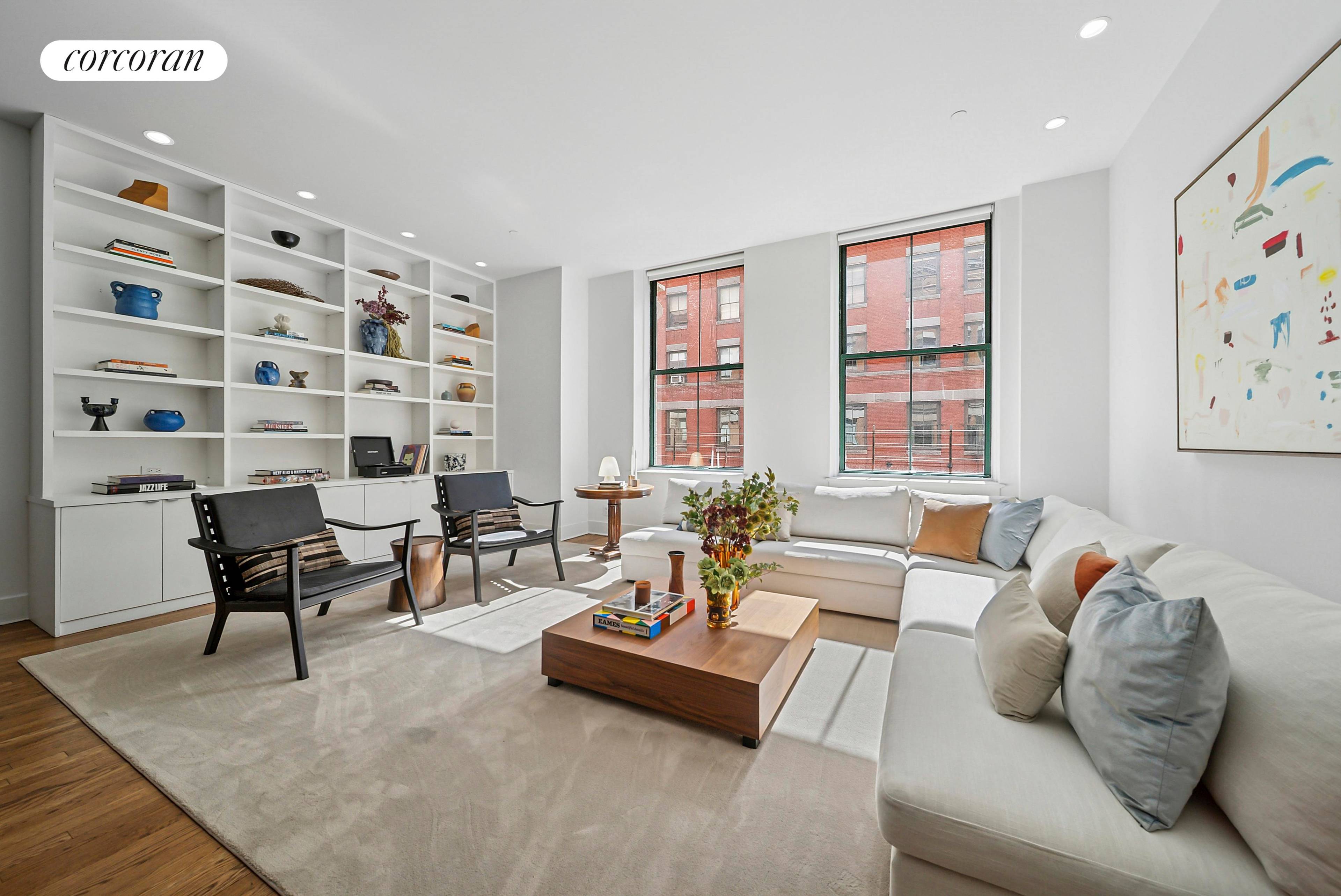 Stylish and Sun drenched Loft on Tribeca's Most Beautiful Block !