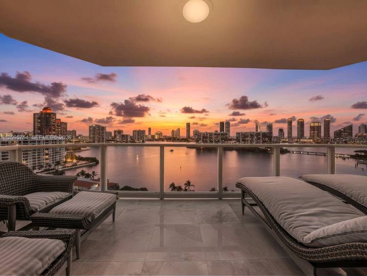 Wake up to breathtaking ocean, Intracoastal, and bay views from this beautifully furnished waterfront residence in Aventura.