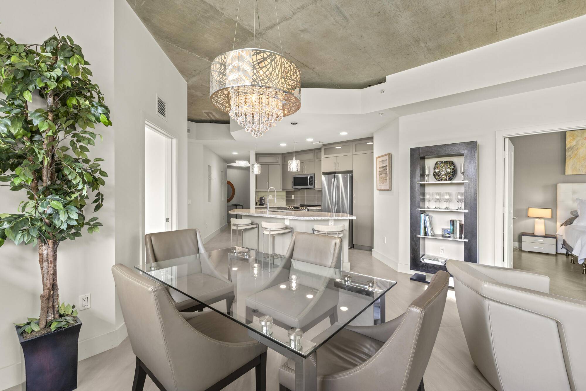 Modern 3 Bed 2 Bath Condo for Rent Downtown West Palm BeachExperience upscale urban living in this fully furnished, modern condo with high ceilings and an open, airy feel.