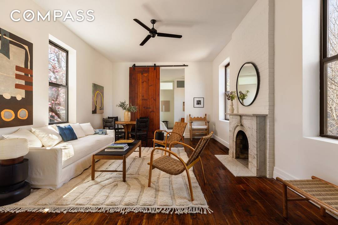 Perched on the top floor of a quintessential Fort Greene brownstone, Residence 4 is a bright two bedroom, two bathroom home offering sunny exposures in every direction, 10 ceilings, a ...