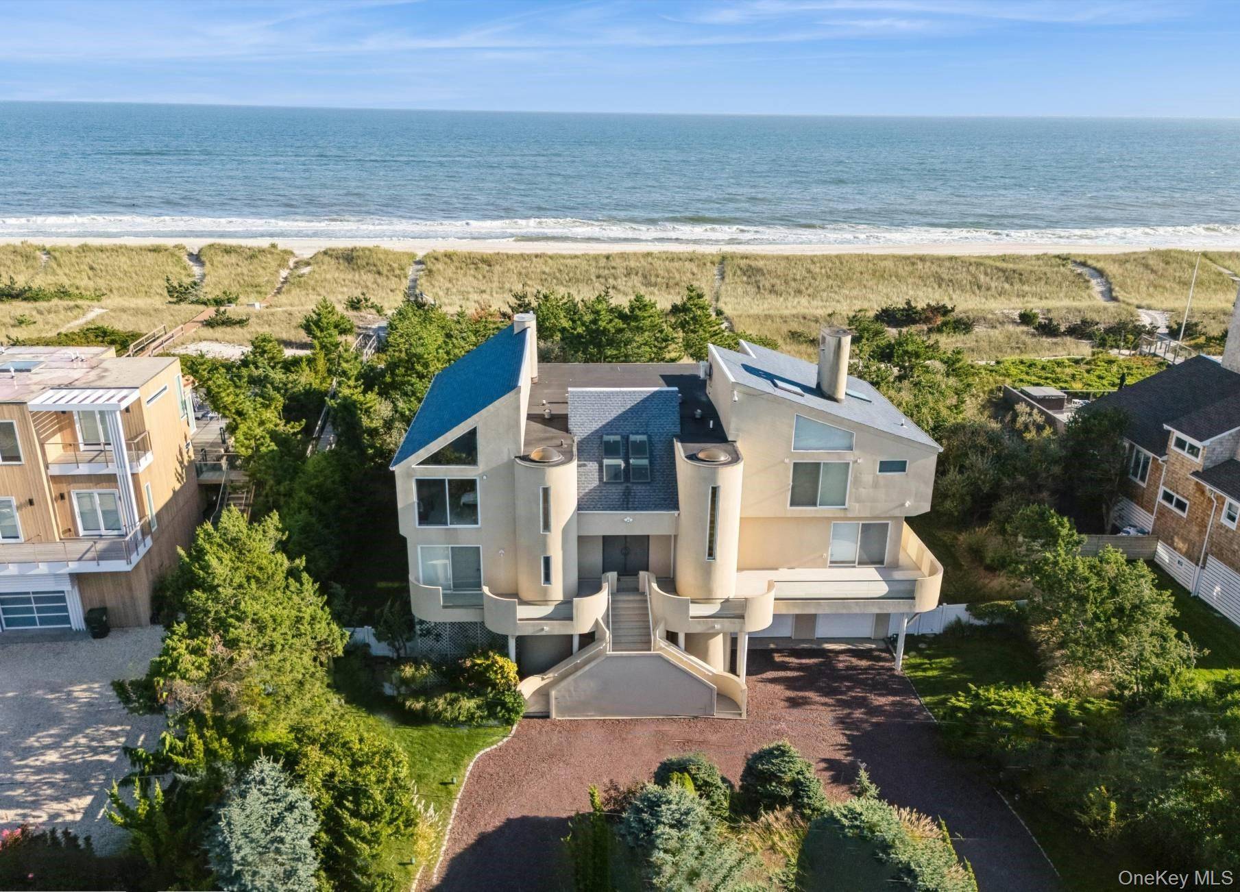 New to the market, this five bedroom oceanfront beach house offers 132 feet of beach frontage with sweeping ocean views.