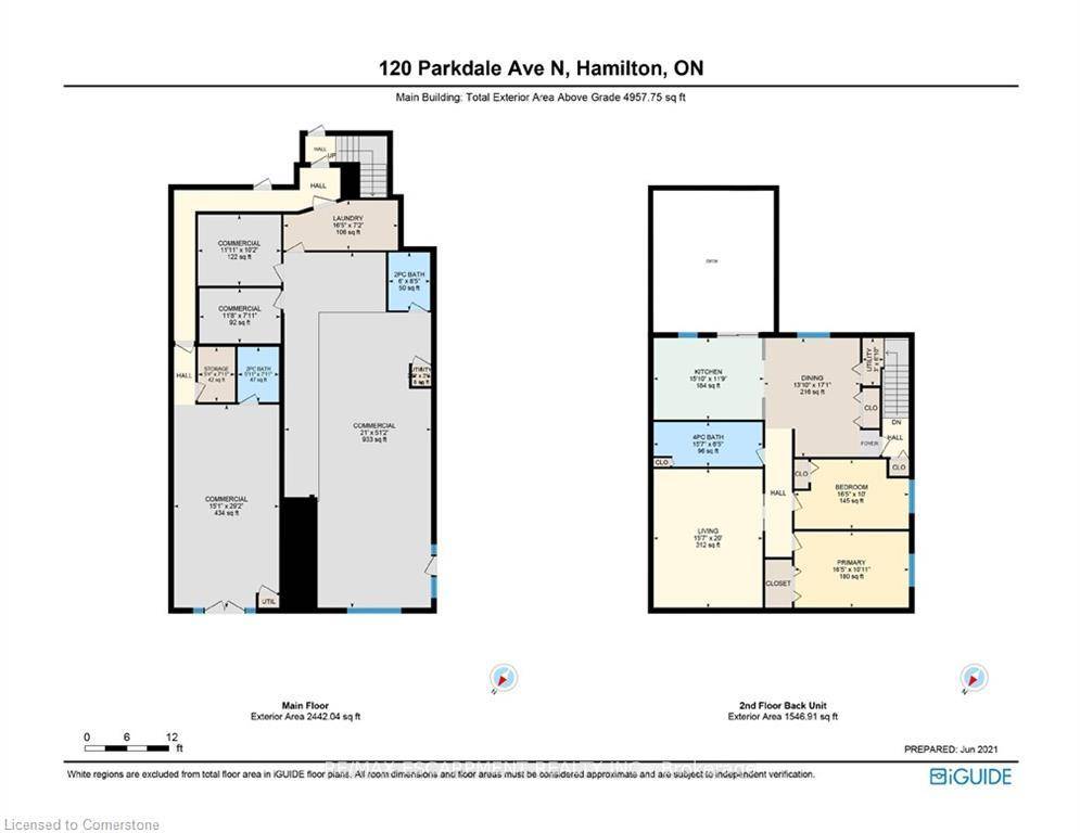 4900 square ft on 2 floors, C5 Zoning Community Shopping and Residential.