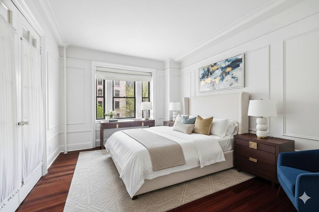 Residence 4B at 514 West 110th Street is a charming pre war 2 bedroom, 1.