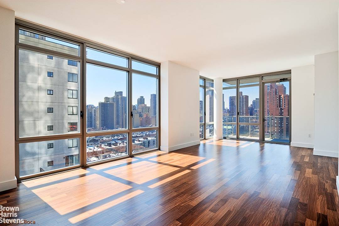 Apartment 19D is a stunning 2 bedroom, 2 1 2 bathroom residence with picturesque city views and a large balcony.