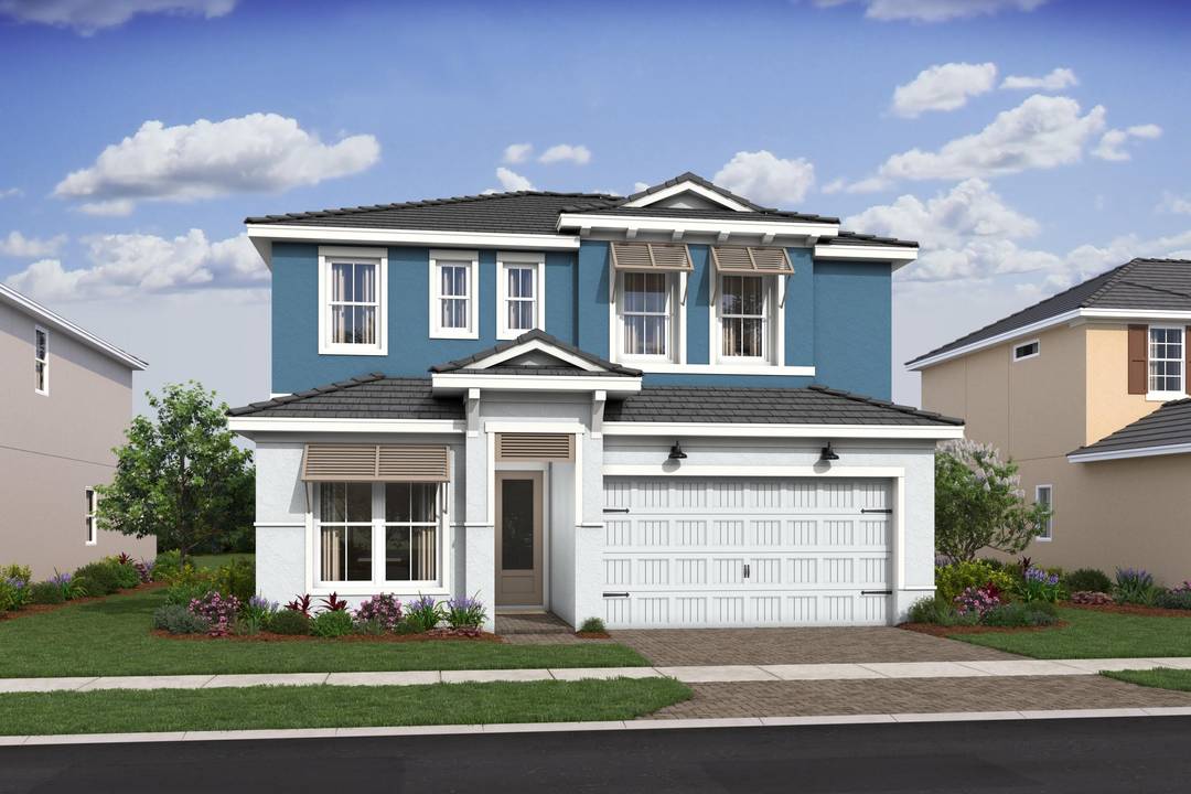 The Reine II offers 2, 899 square feet of versatile two story living with 5 bedrooms and 3.