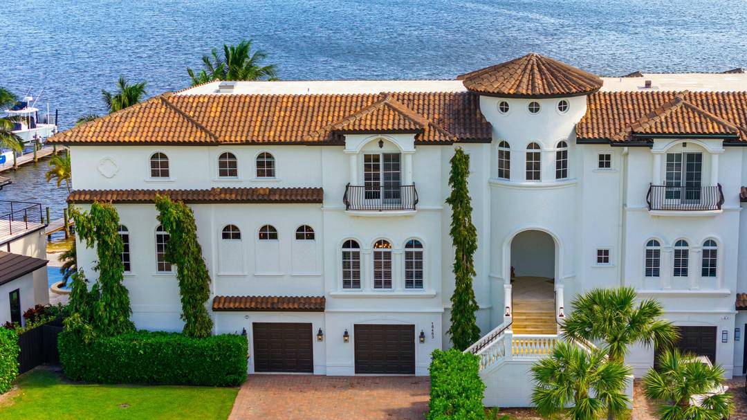 This stunning four bedroom, four and a half bathroom waterfront estate with private beach offers unparalleled luxury and breathtaking water views from nearly every room.