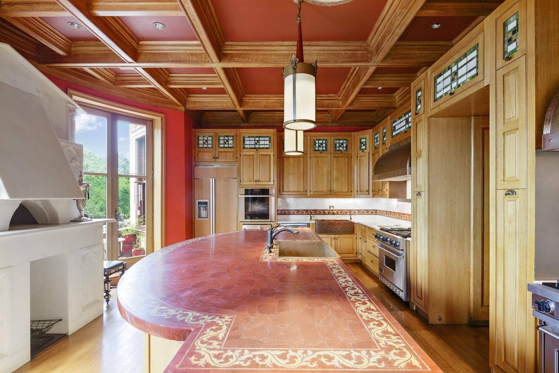 A palatial Beaux Arts mansion built in 1905 and designed by Charles P Gilbert for Herbert Horace Vail, the chairman of the American Book Company.