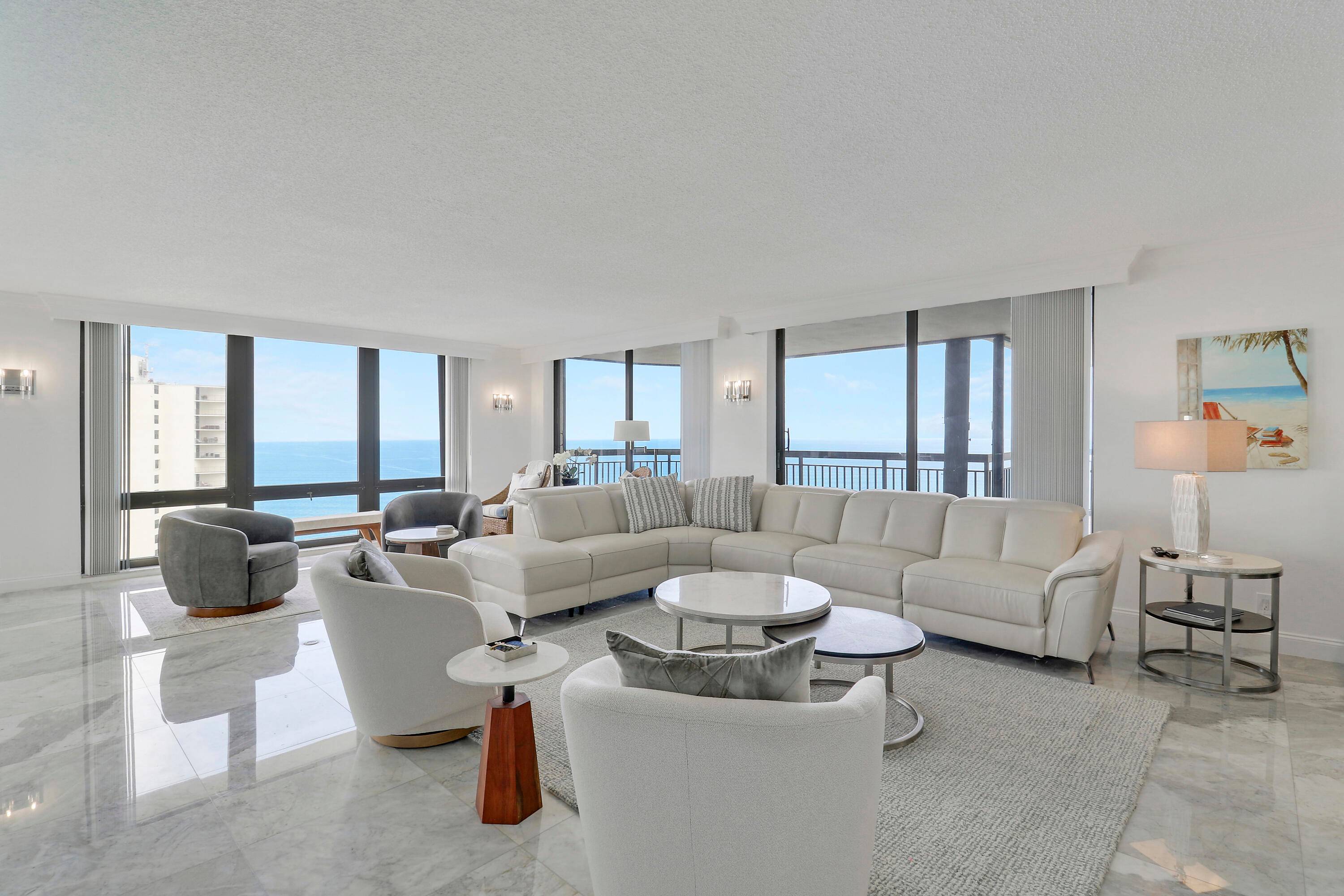 Experience a life of breathtaking luxury in this exceptional high floor residence, where stunning panoramic views of both the Atlantic Ocean and Intracoastal Waterway create a living masterpiece from every ...