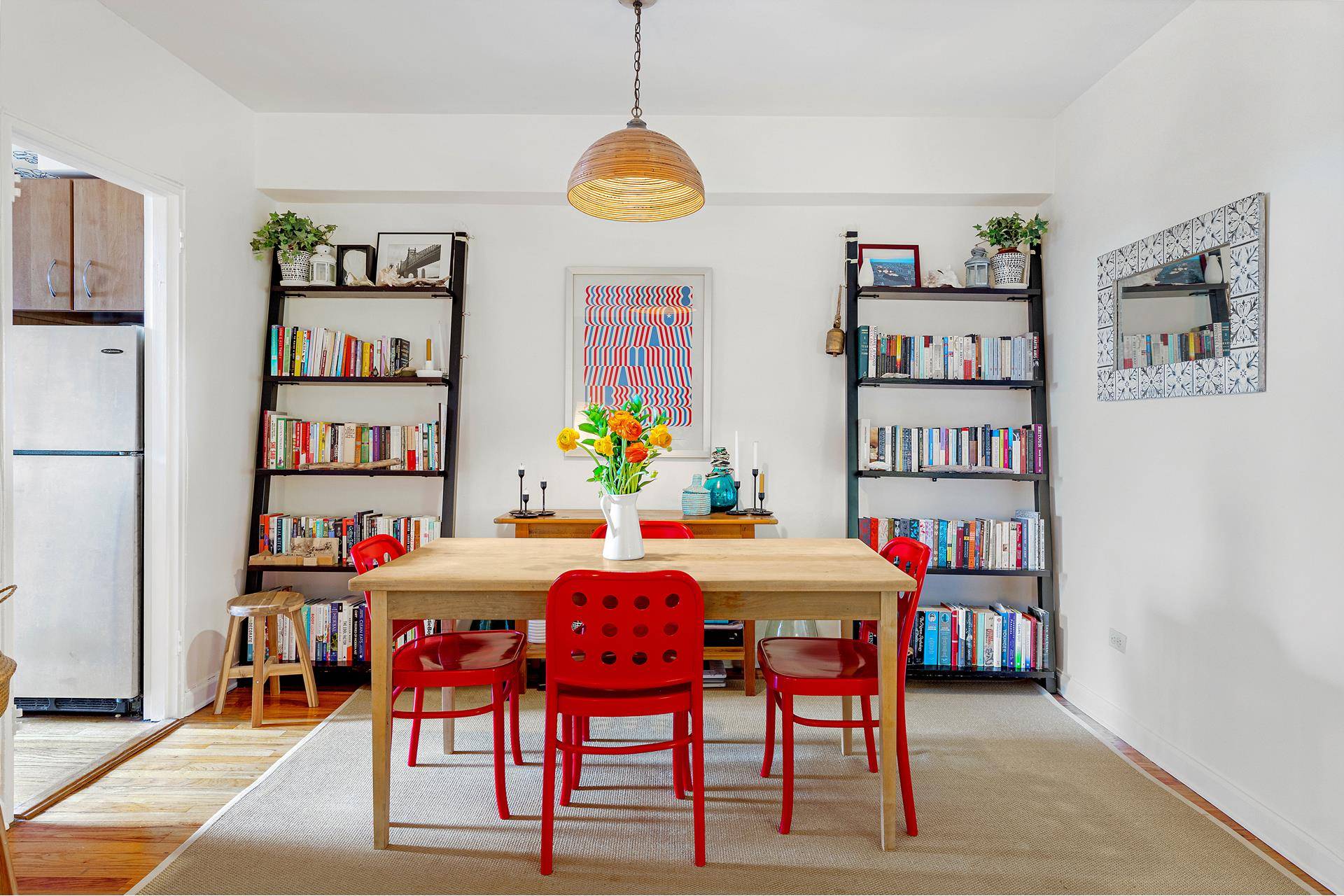 Light and Bright One Bedroom Plus, well configured with wonderful custom traverse windows and french doors which open onto flex room.