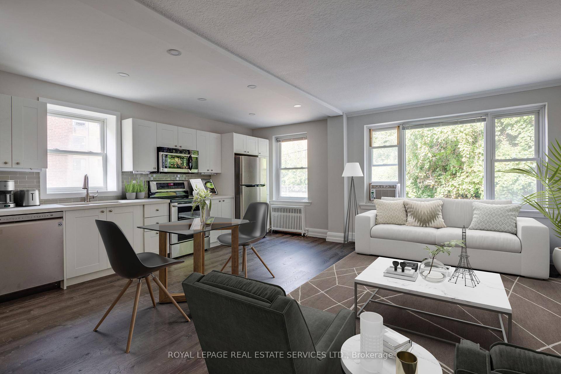 Big, bright, recently renovated 1 bedroom apartment is conveniently located just steps from Humbertown Plaza and a bus stop for a 5 minute ride to Royal York Subway.