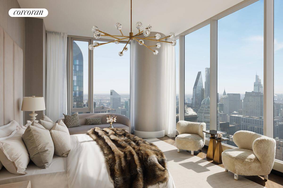 Tower three bedroom with triple prime exposures at Central Park Tower.