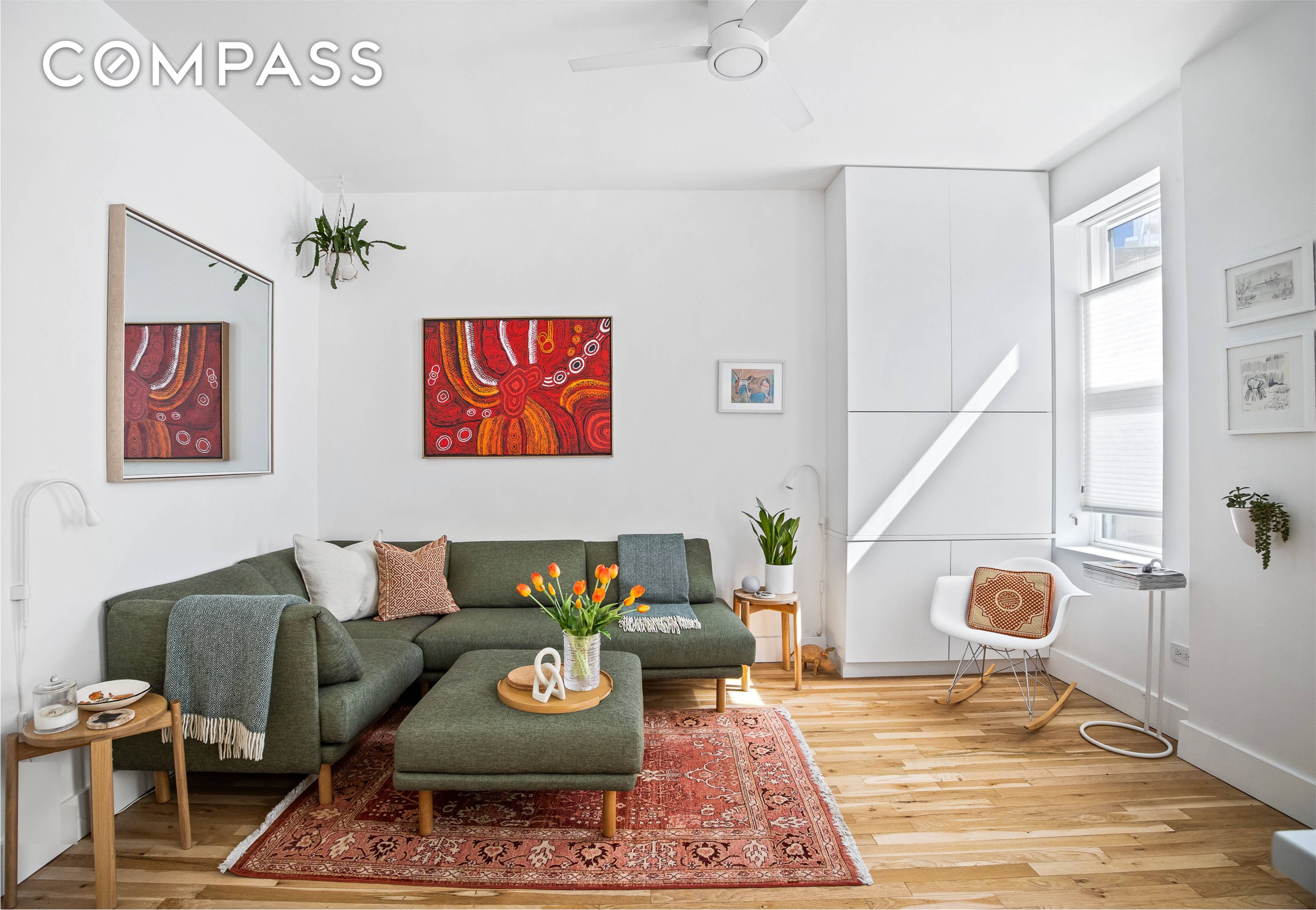 Exquisitely renovated 1BR 1BA condo with a massive private outdoor oasis in prime Prospect Heights.