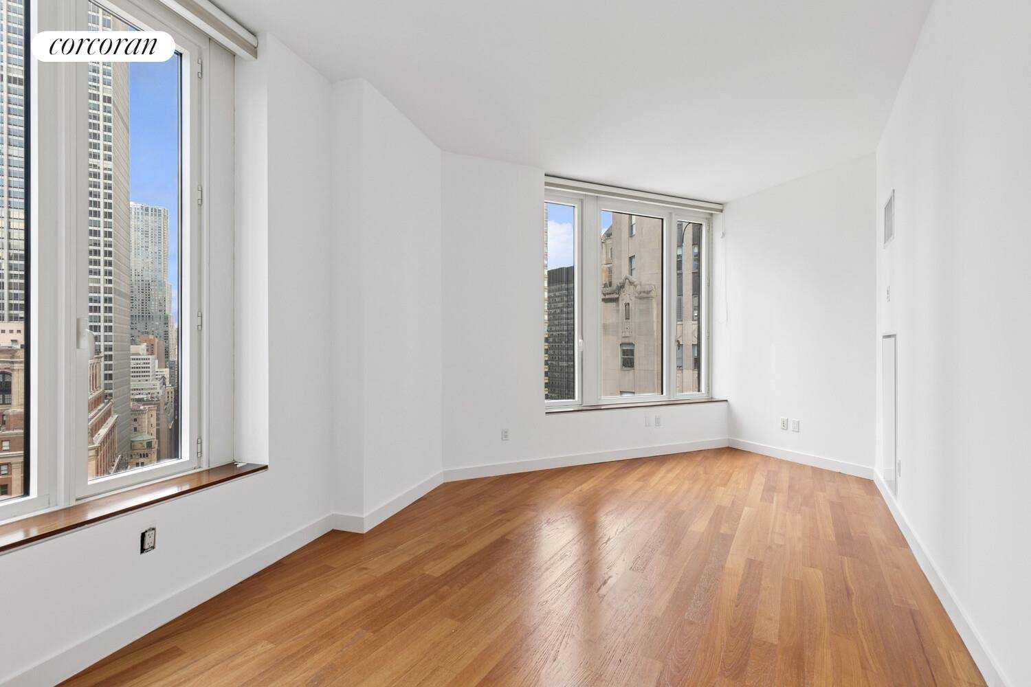 Welcome to Residence 33I at 15 William Street a luminous and elegantly designed 2 bedroom, 2 bathroom home soaring above the Financial District.
