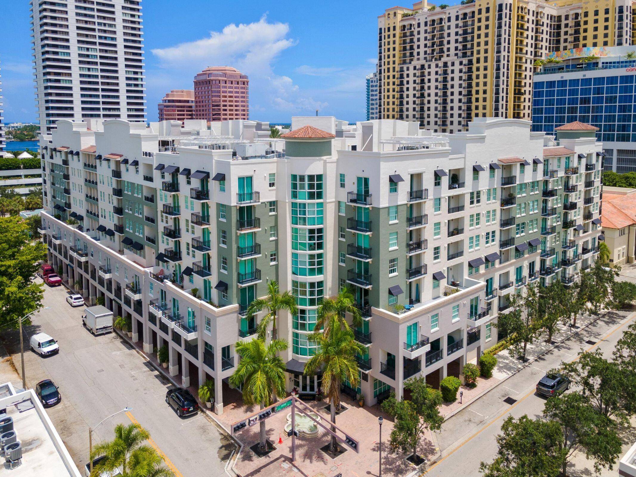 Bask in wonderful light and southern exposure from this elegant high floor residence at The Prado, where a glimpse east from the balcony reveals sparkling Intracoastal views.