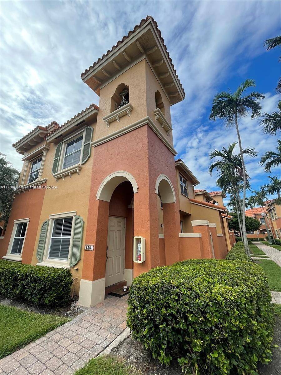 This corner unit features tile floors and laminated wood upstairs.