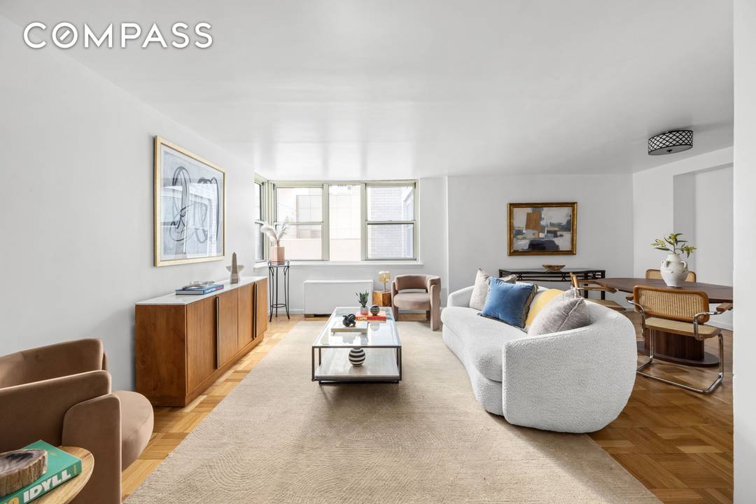 Bright, spacious, and exceptionally quiet, this generously proportioned one bedroom condominium offers comfortable living in the heart of Midtown.